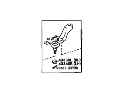 Toyota 43330-39565 Lower Ball Joint Assembly Front Right