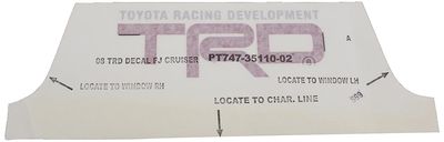 Toyota Special Edition TRD Decal PT747-35110-02