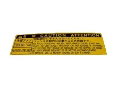 Toyota 16793-46010 Label, Cooling Fan Caution
