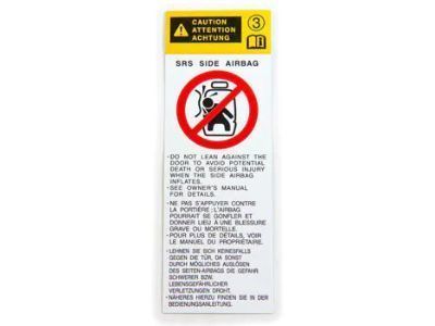 Toyota 74596-53010 Label, Side Air Bag Caution