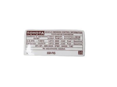 Toyota 42661-0E260 Label, Tire Pressure