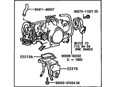 1998 Toyota Camry Throttle Body - 22210-0A050