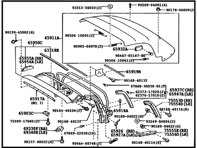 Toyota 65910-17040-B0 TARPAULIN Assembly