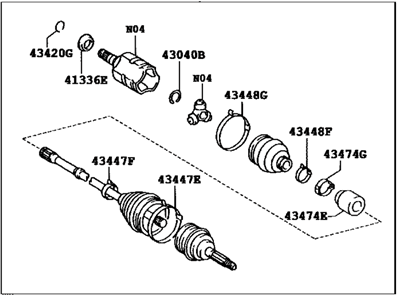 Toyota 43420-06460 Shaft Assembly, Front Drive, Left