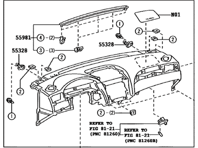 Toyota 55401-AA050-B1 Pad Sub-Assy, Instrument Panel Safety
