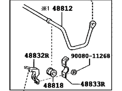Toyota 48805-AA020 Bar Sub-Assy, Rear Stabilizer