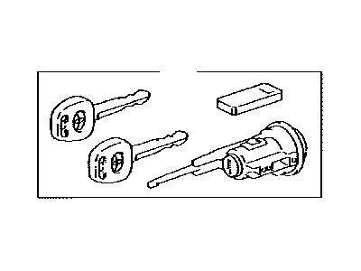 Toyota 89703-34010 Cylinder & Key Set, Ignition W/Transponder