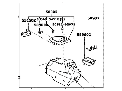 Toyota 58910-0C040-E0 Box Assy, Console, Rear