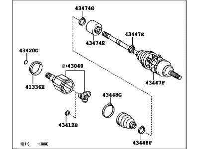 Toyota 43420-0W230 Shaft Assembly, Front Drive, Left