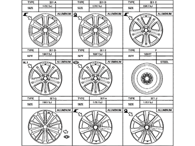 2011 Toyota Highlander Spare Wheel - 42611-48490