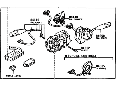 1993 Toyota Pickup Turn Signal Switch - 84310-35570
