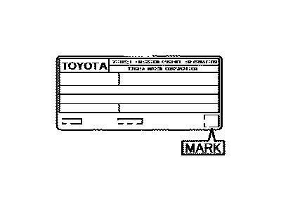 Toyota 11298-0V363 Label, Emission Control Information