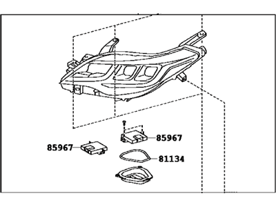 Toyota 81110-07122 Passenger Side Headlight Assembly