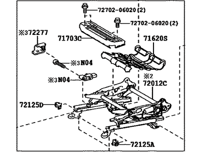 Toyota 71120-07070 Frame Assembly, Front Seat