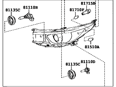 Toyota 81150-0E180 Driver Side Headlight Assembly