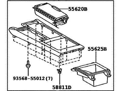 Toyota 58805-33210-E0 Panel Sub-Assy, Console, Upper Rear