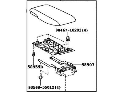 Toyota 58905-33320-E0 Door Sub-Assy, Console Compartment