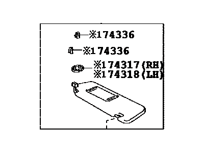 Toyota 74310-33C20-E0 Visor Assembly, Right