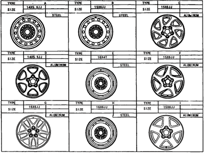 1999 Toyota Camry Spare Wheel - 42611-33010-01