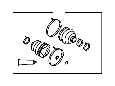 Toyota 04438-12302 Front Cv Joint Boot Kit, In Outboard, Right