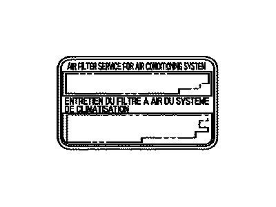 Toyota 87529-60020 Label, A/C Filter Information
