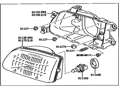 Toyota 81110-16770 Passenger Side Headlight Assembly