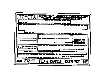 Toyota 11298-76032 Plate, Emission Control Information
