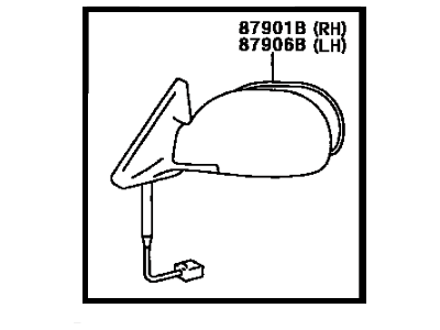 Toyota 87910-2B780-D1 Passenger Side Mirror Assembly Outside Rear View