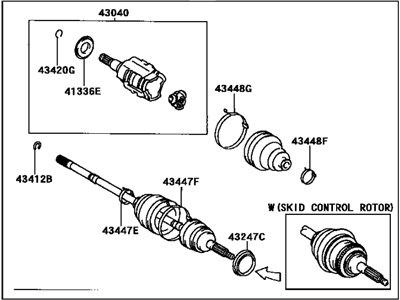 Toyota 43420-20480 Shaft Assembly, Front Drive, Left