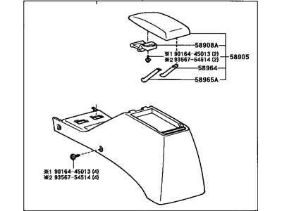 Toyota 58901-35090-E0 Box Sub-Assy, Console, Rear