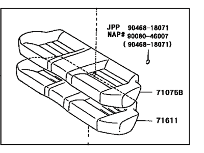 Toyota 71460-13661-B0 Cushion Assembly, Rear Seat
