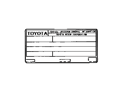 Toyota 11298-21140 Label, Emission Control Information
