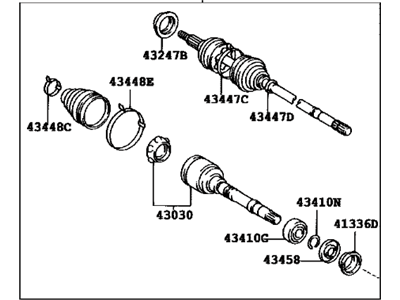 Toyota 43410-07030 Shaft Assembly, Front Drive, Right
