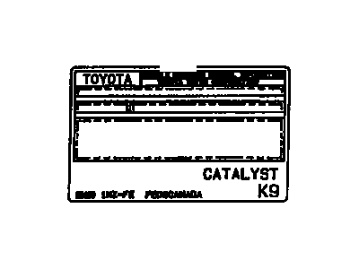 Toyota 11298-20680 Plate, Emission Control Information