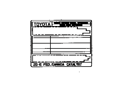 Toyota 11298-1A200 Plate, Emission Control Information