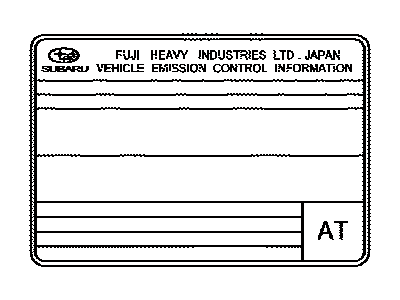 Toyota SU003-04711 Label, Emission Control Information