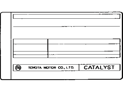 Toyota 11298-35140 Plate, Emission Control Information