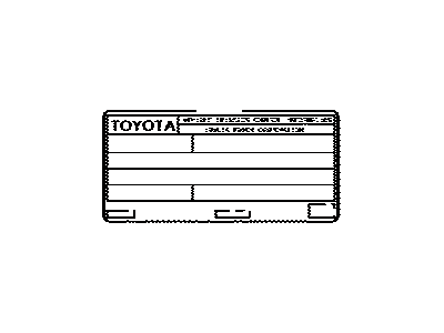 Toyota 11298-31A10 Label, Emission Control Information
