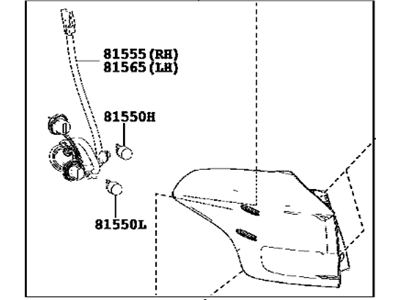 Toyota 81550-0R061 Lamp Assembly, Rear Combination
