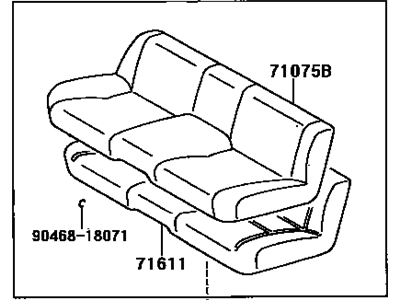 Toyota 71560-14530-C0 Cushion Assembly, Rear Seat