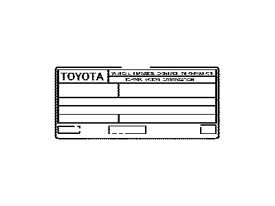 Toyota 11298-21281 Label, Emission Control Information