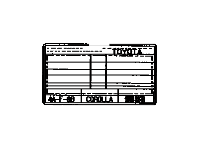 Toyota 11298-1A160 Plate, Emission Control Information