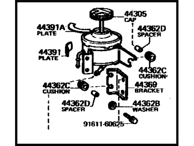 1979 Toyota Celica Power Steering Reservoir - 44306-22050