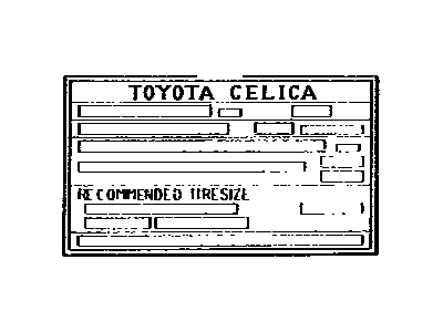 Toyota 42661-14042 Plate, Tire Pressure Caution