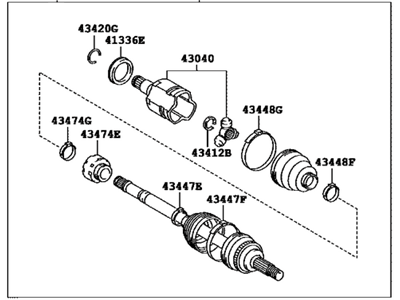 Toyota 43420-06830 Shaft Assembly, Front Drive, Left