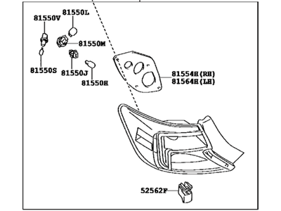 Toyota 81550-06830 Lamp Assembly, Rear Combination