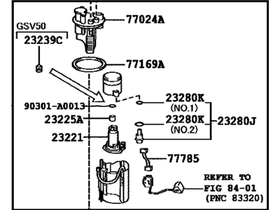2014 Toyota Camry Fuel Pump - 77020-06285