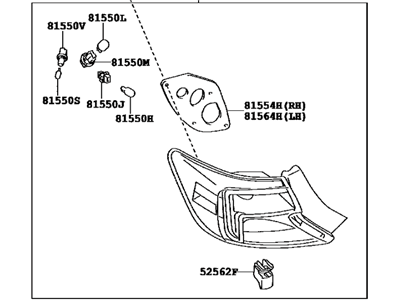 Toyota 81560-06640 Lamp Assembly, Rear Combination