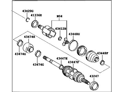 Toyota 43420-12A90 Front Drive Shaft Assembly