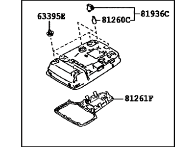 Toyota 81208-47260-B0 Lamp Sub-Assembly, Map